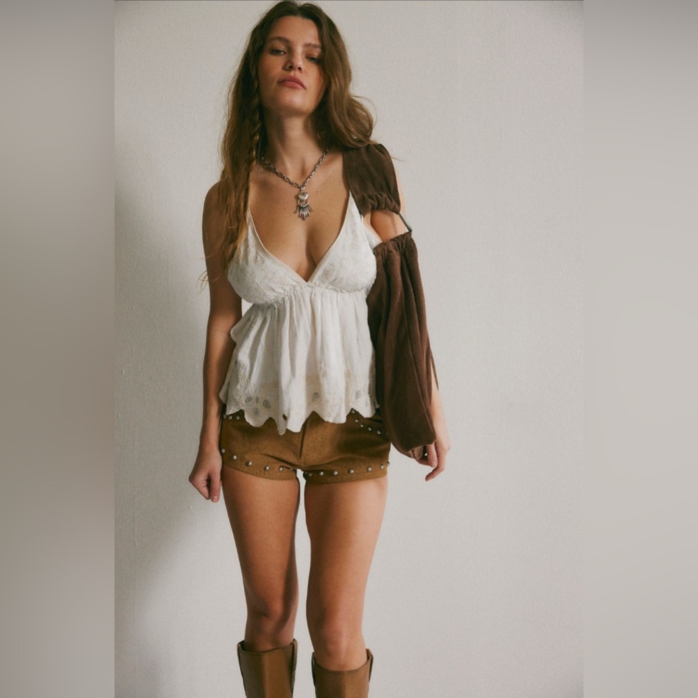 We The Free Brown High Waist Shorts